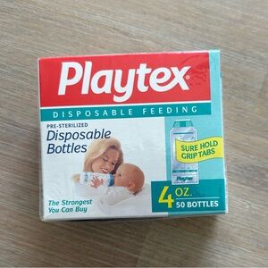 NIB Playtex ULTRASEAL Disposable Baby Bottle Liner 4 oz 50 Pcs.